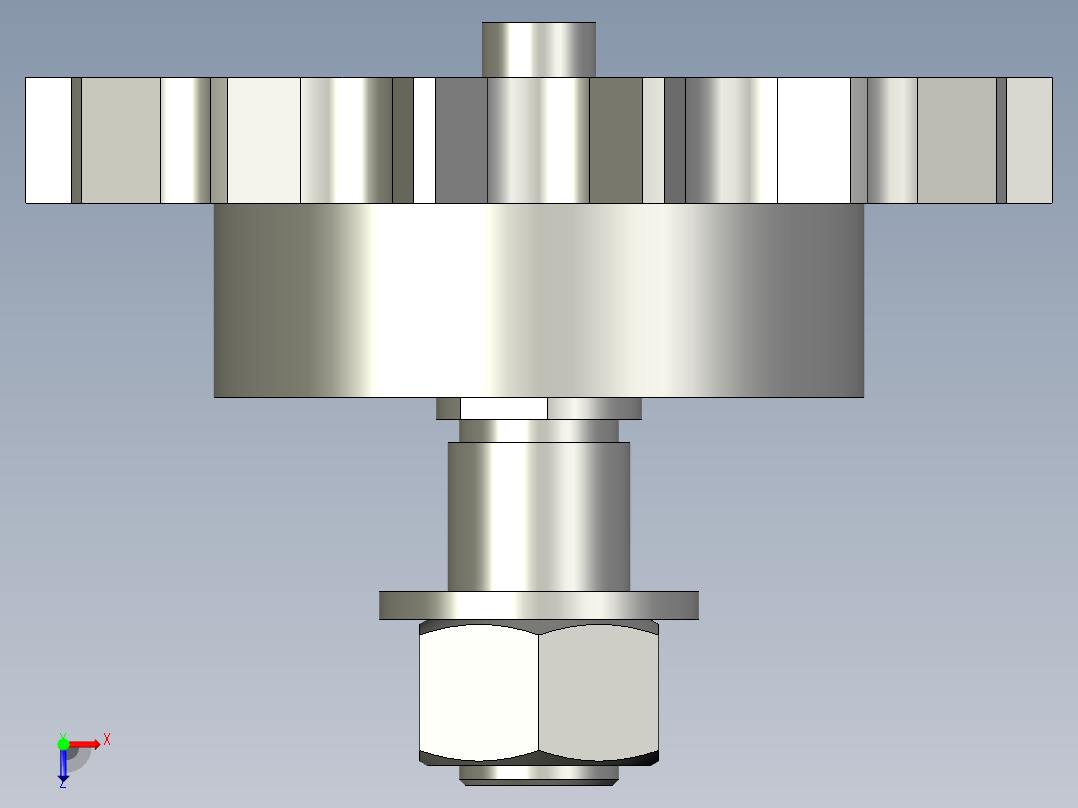 惰轮组件-油塞装配俯视图