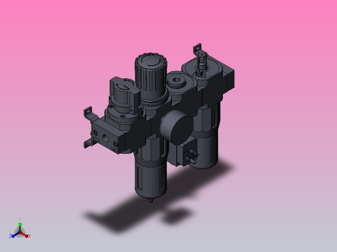 FESTO费斯托气源处理器185819 FRC-1_4-D-MIDI-KC-1正等轴测图