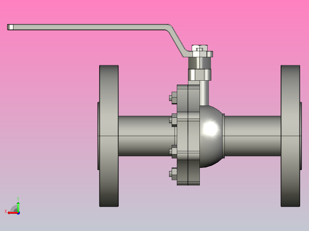 Class 300PN50RJ[DN32]阀，球阀后视图