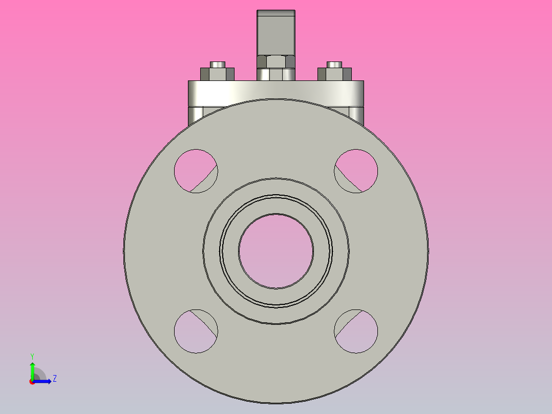 Class 300PN50RJ[DN32]阀，球阀左视图
