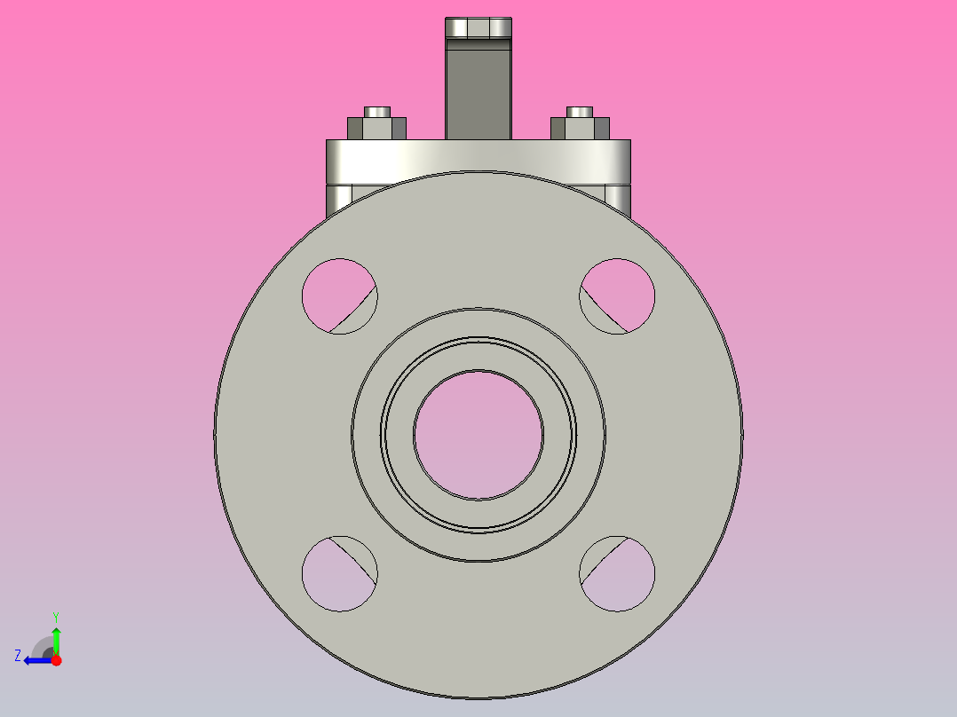 Class 300PN50RJ[DN32]阀，球阀右视图