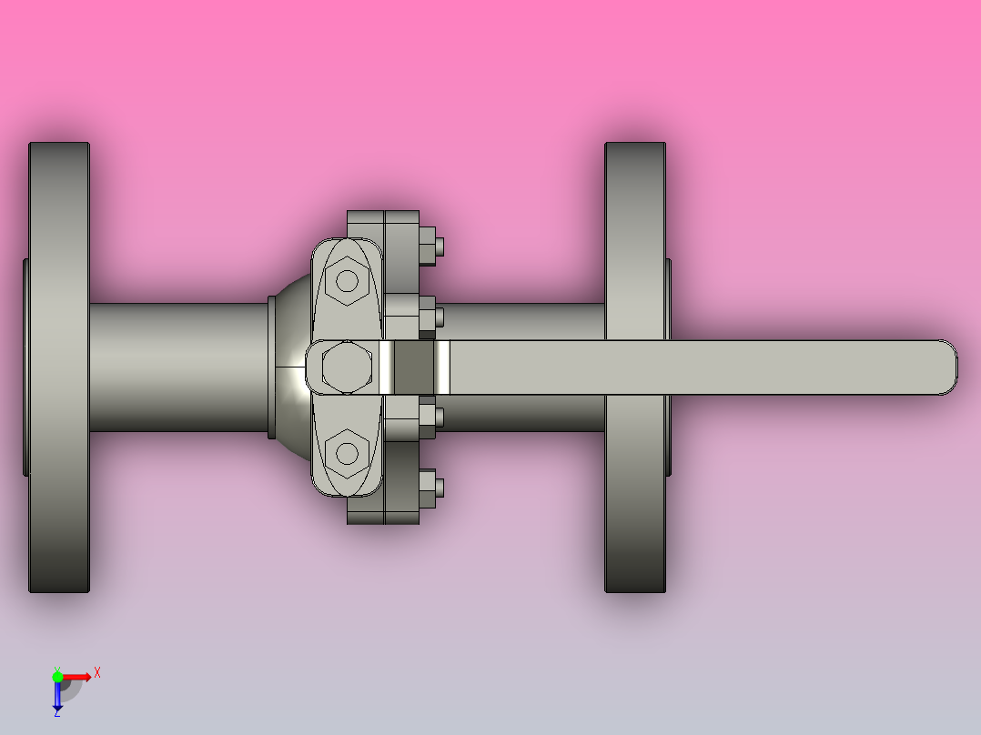 Class 300PN50RJ[DN32]阀，球阀俯视图