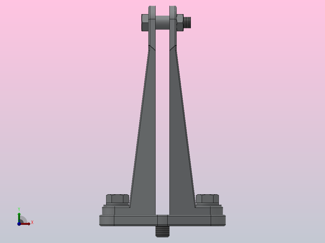 MNL户内矩形母线平放固定金具[MNL-104]前视图