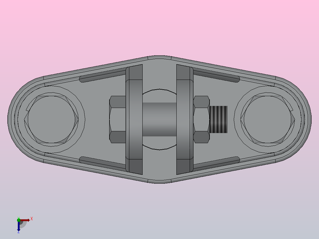 MNL户内矩形母线平放固定金具[MNL-104]俯视图