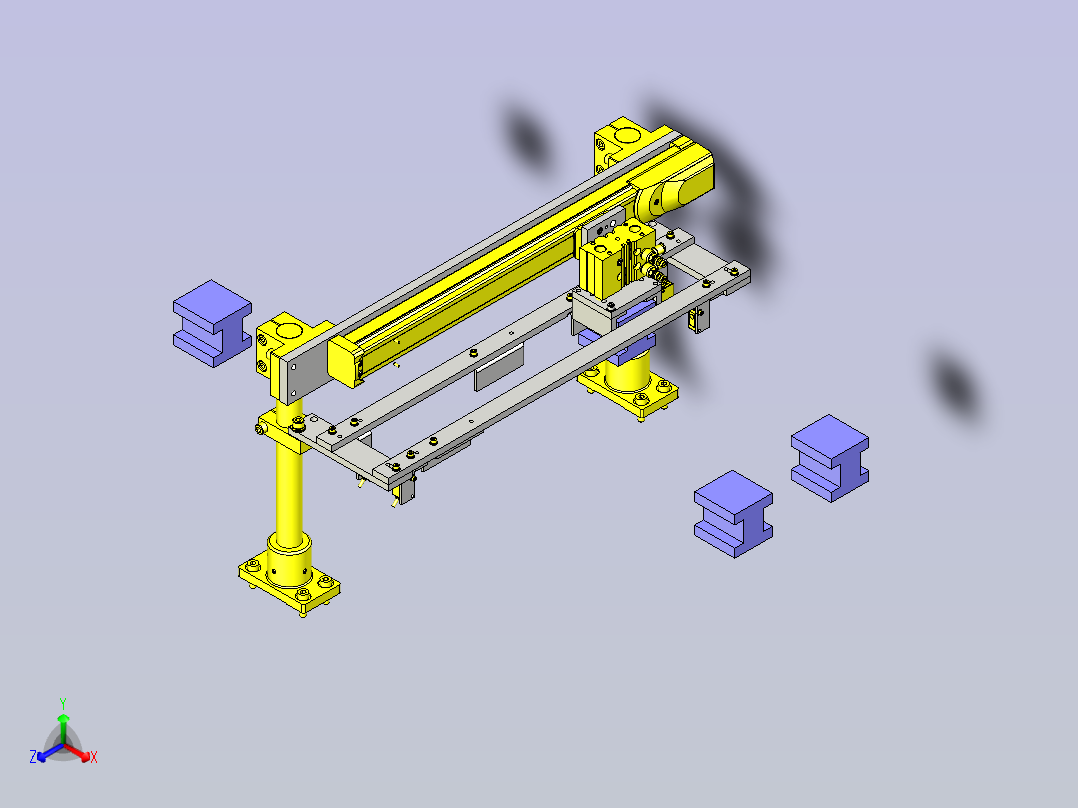 一种平行(2方向)输送机移载装置正等轴测图