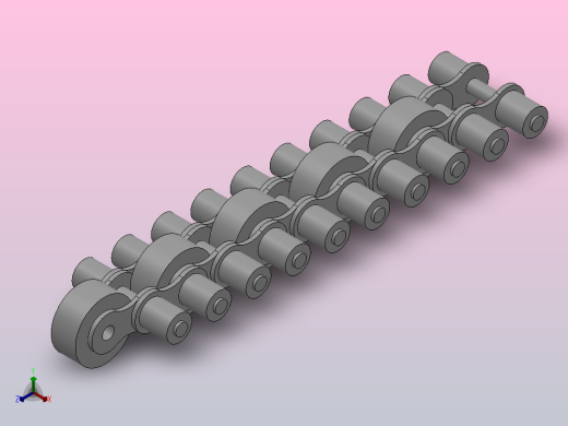 外滚子倍速链条链条_DCT-12BS48-28-10正等轴测缩略图