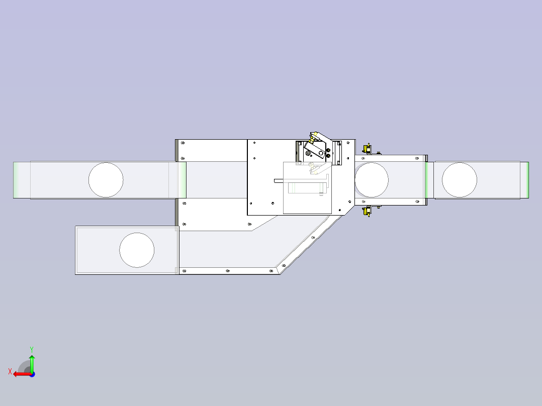 一款不合格品排出机构3D数模后视图