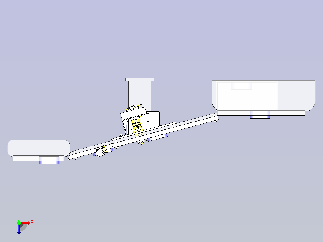 一款不合格品排出机构3D数模俯视图