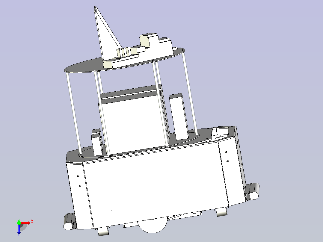 AGV万向小车3D图俯视图