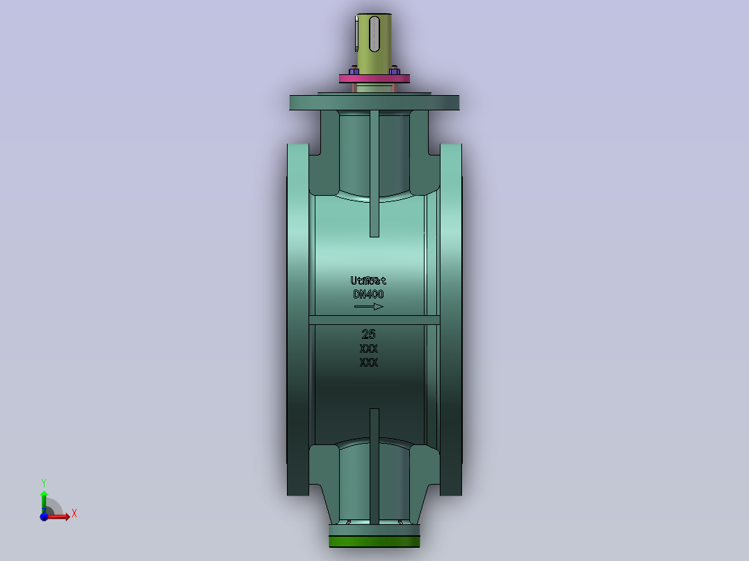 DN400-PN25双偏心蝶阀--1778536--250前视图