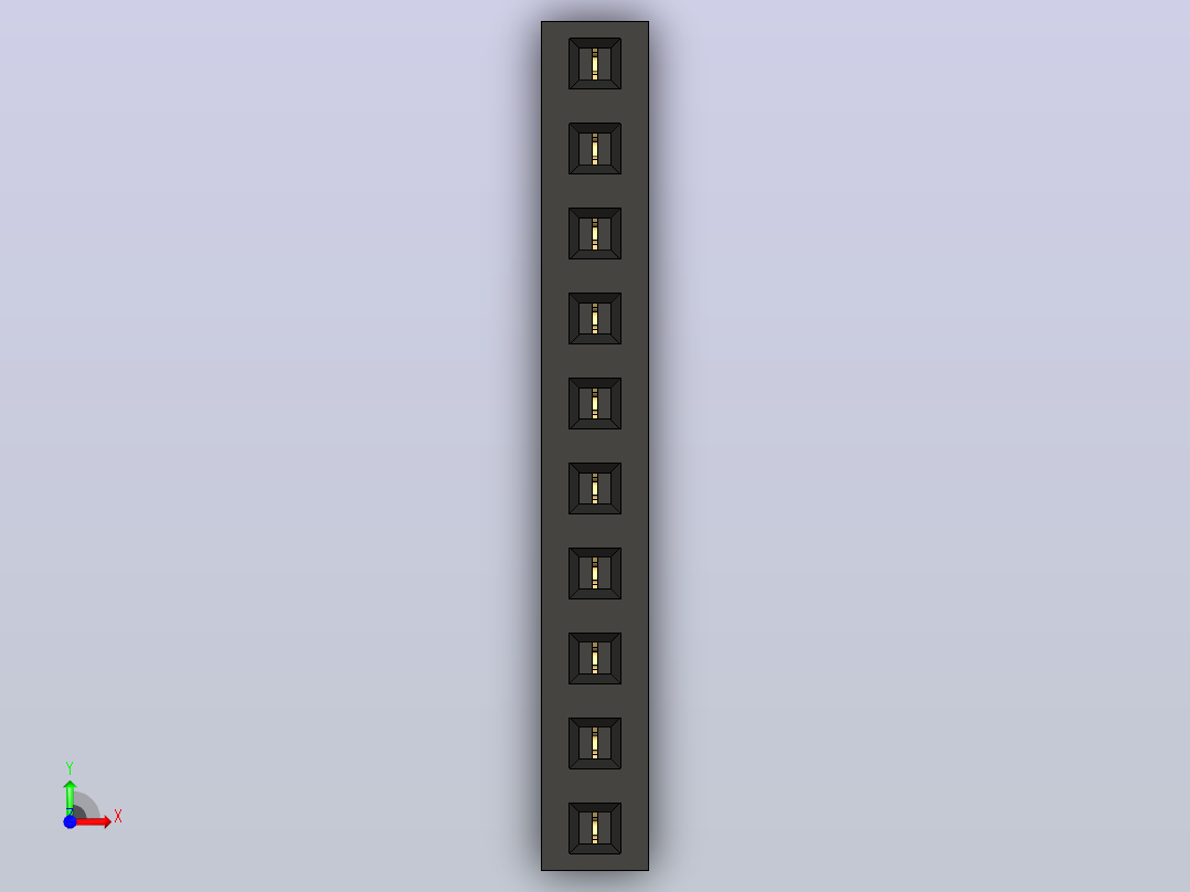 母针头Female_Header_1x10_P2.0_H4.3_straight.step前视图