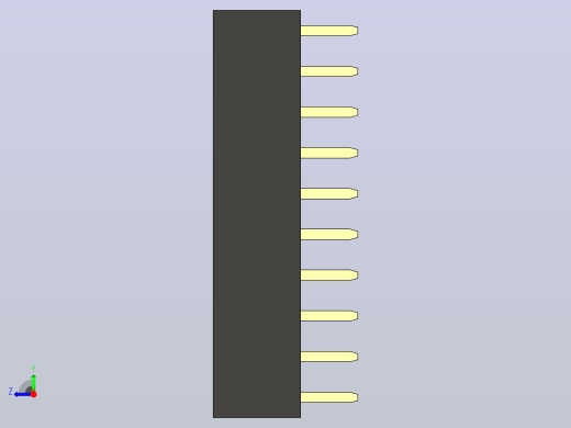 母针头Female_Header_1x10_P2.0_H4.3_straight.step右视缩略图