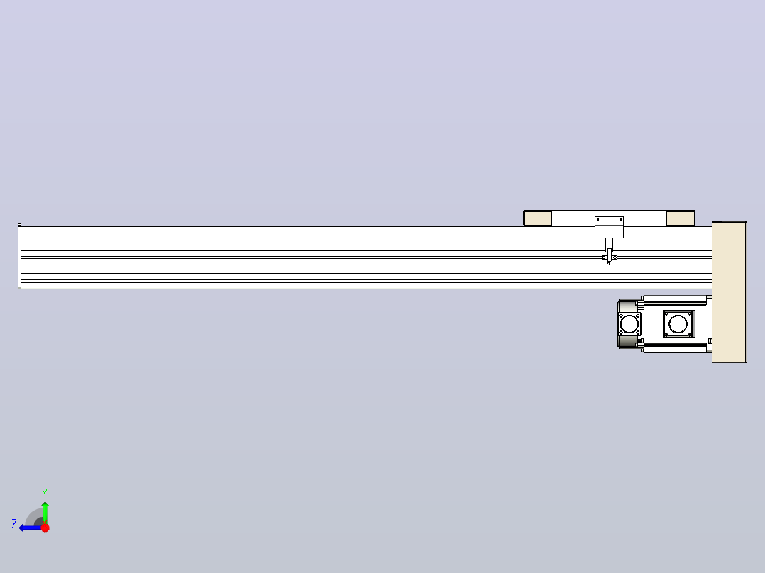 滚珠丝杠直线轴带导轨全封闭TPA-HCR-220D-3210C-L850-MP-Y-P1K-N3右视图