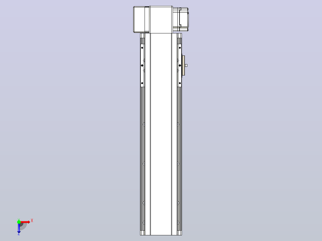 皮带直线轴半封闭可选导轨TPA-HNB-105D-90-L300-RP-C-P20-N3俯视图