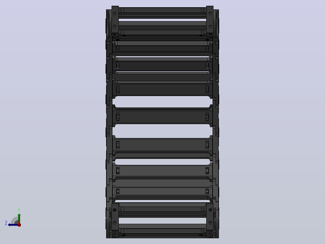 内高35弯曲半径200两侧打开型DA桥式拖链DMD35BDA-35-200-200R-30右视图
