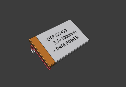 可充电袋形电池523450 3.7v 1000mah lipo电池缩略图