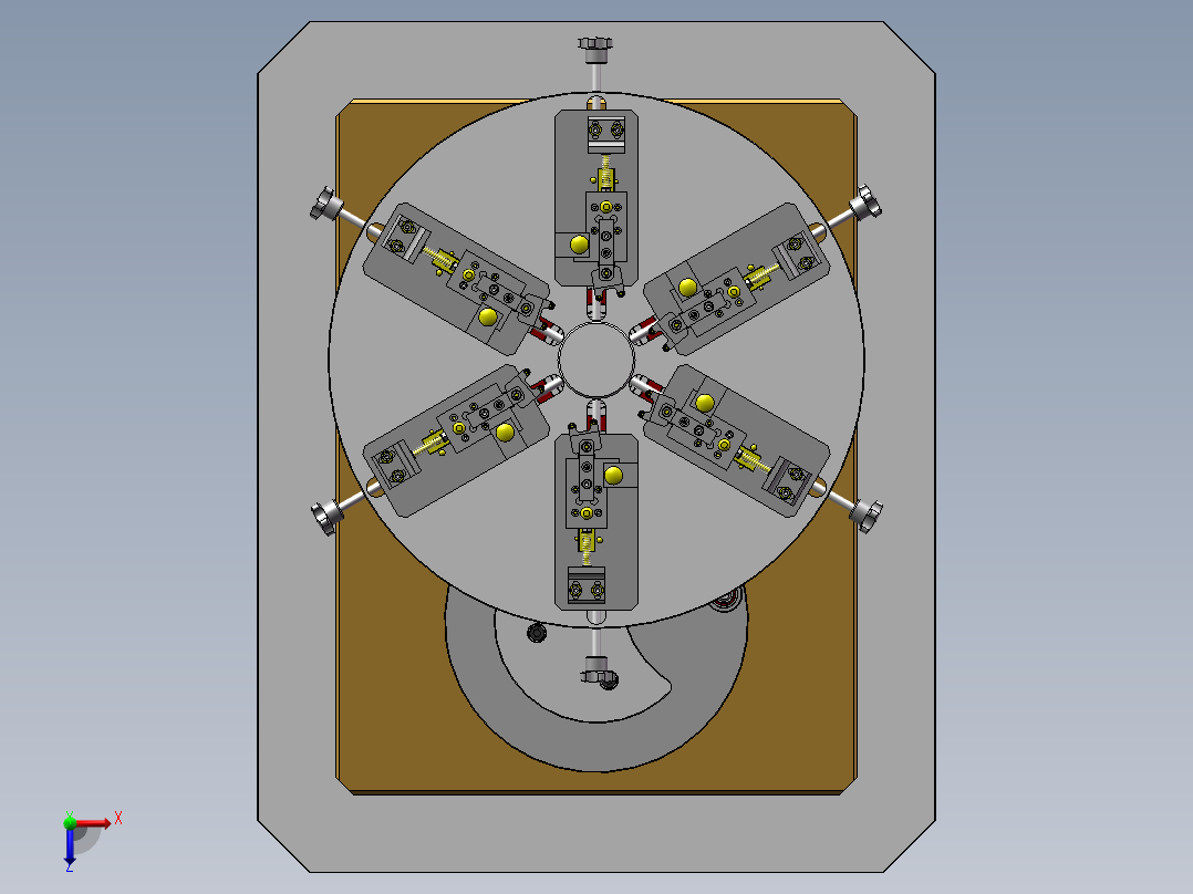 汽车零部件定位工装sw18俯视图