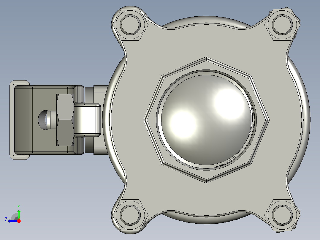 球形阀模型右视图