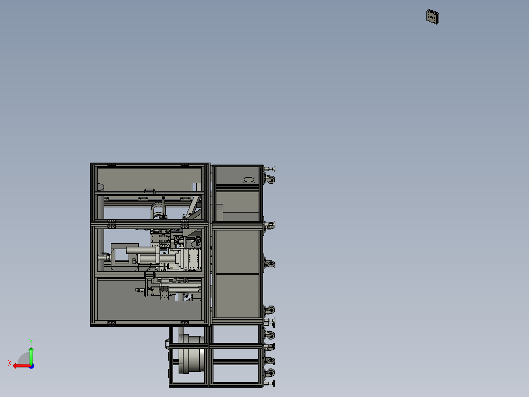 自动化转盘铆压机、铆接机3D模型后视图