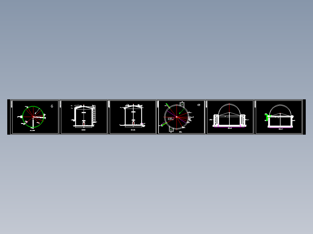 人畜粪便专业大型沼气池设计图纸cad
