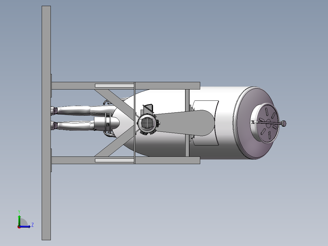 字型混合搅拌机设备左视图