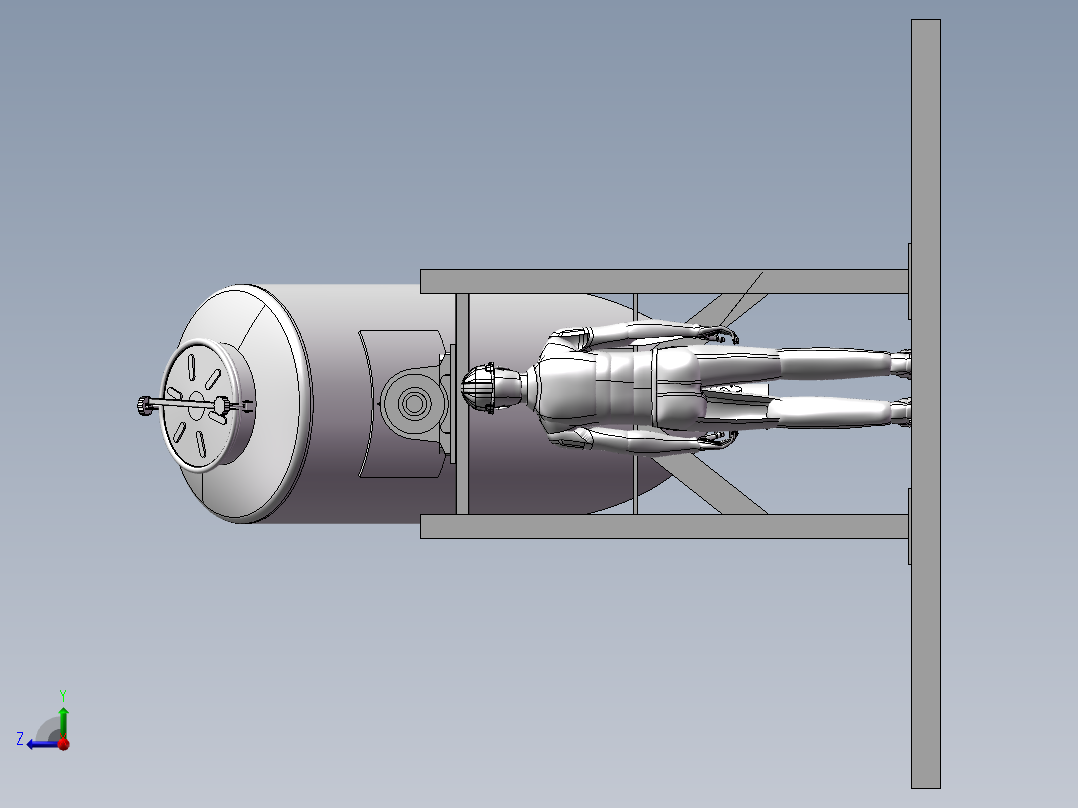 字型混合搅拌机设备右视图