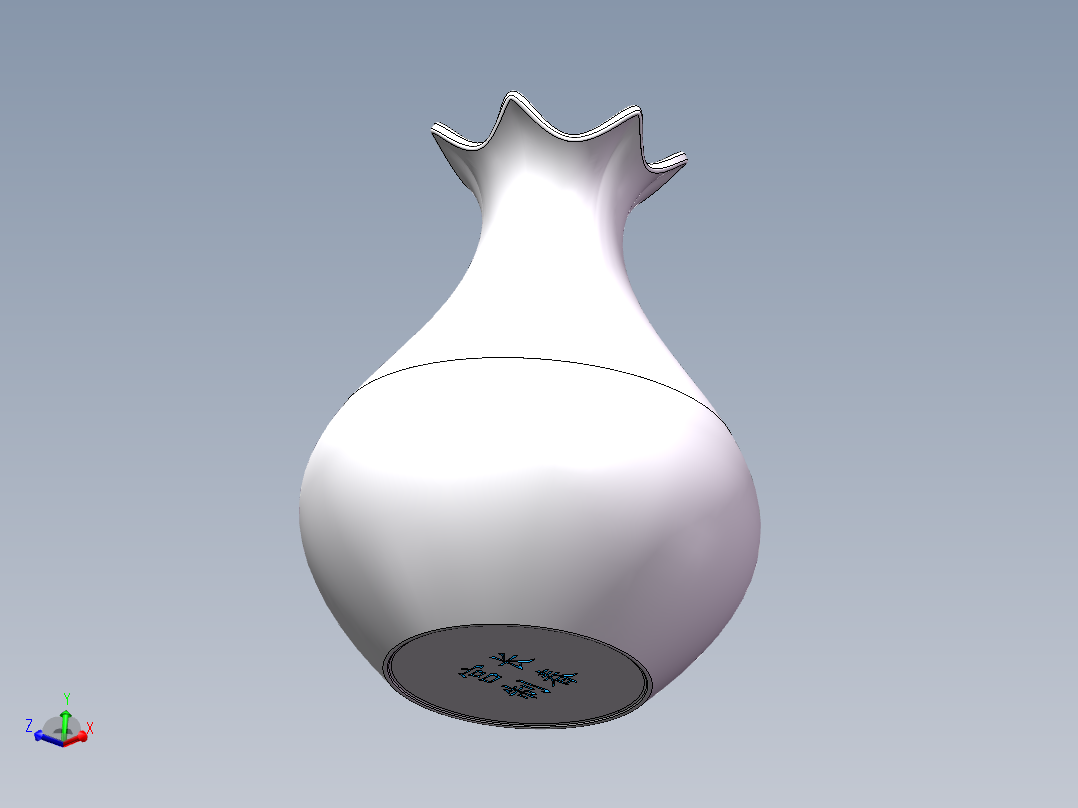 青花瓷瓶主视图