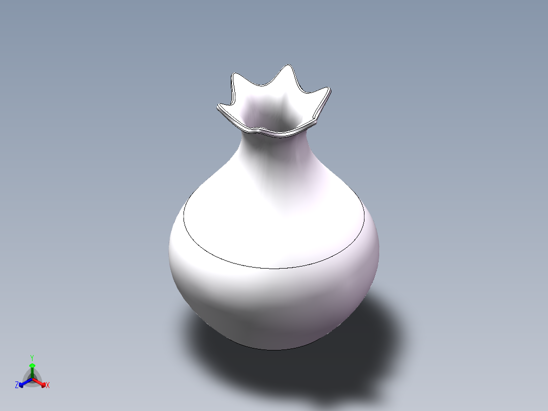 青花瓷瓶正等轴测图