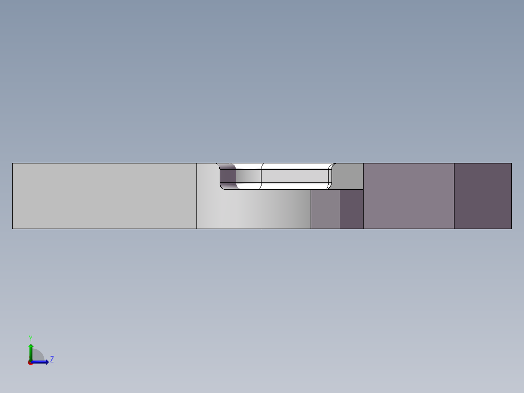 山地自行车后叉片模型左视图