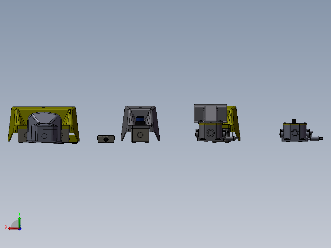 11套脚踏开关3d图纸电气脚踩式电气开关3d图纸后视图