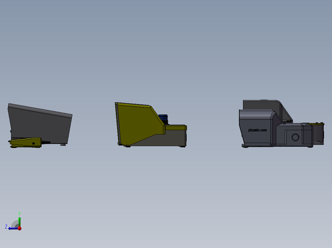11套脚踏开关3d图纸电气脚踩式电气开关3d图纸右视图