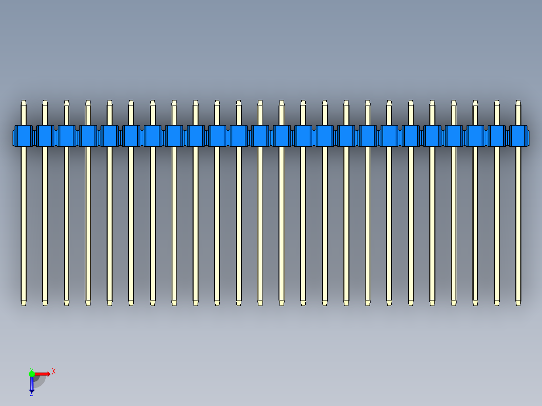 彩色公头100mil（2.54mm）系列-DS1021_blue_2x24p_100mil_Type19_rev1.0俯视图
