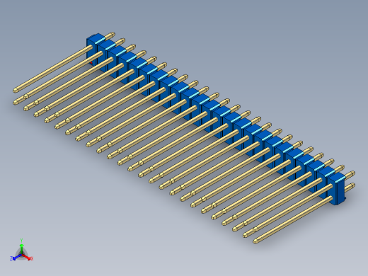 彩色公头100mil（2.54mm）系列-DS1021_blue_2x24p_100mil_Type19_rev1.0正等轴测缩略图