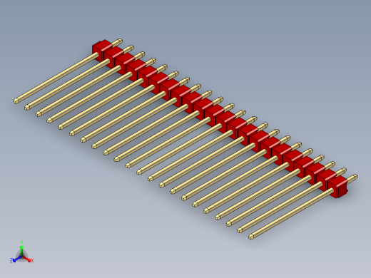彩色公头100mil（2.54mm）系列-DS1021_red_1x22p_100mil_Type19_rev1.0