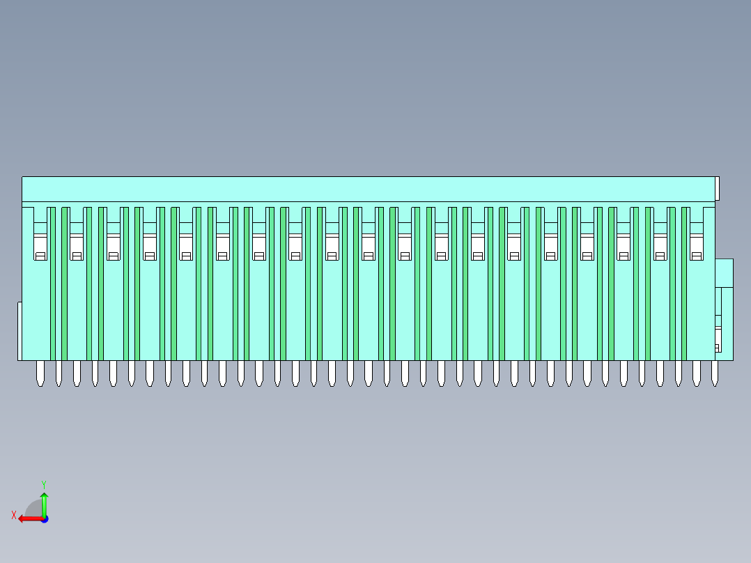 DEGSON DG500 系列 5.05.087.62mm 接线端子-DG500B-5.0-38P-14-00AH后视图
