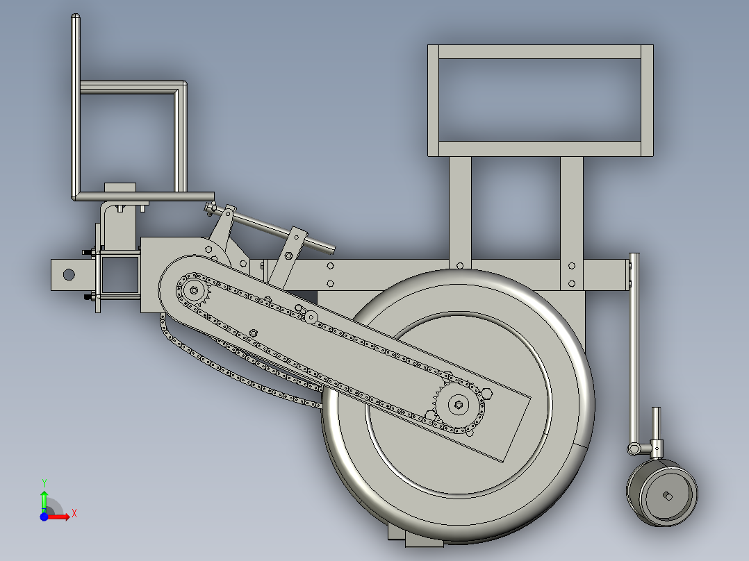 小型蔬菜移栽机三维SW图纸前视图