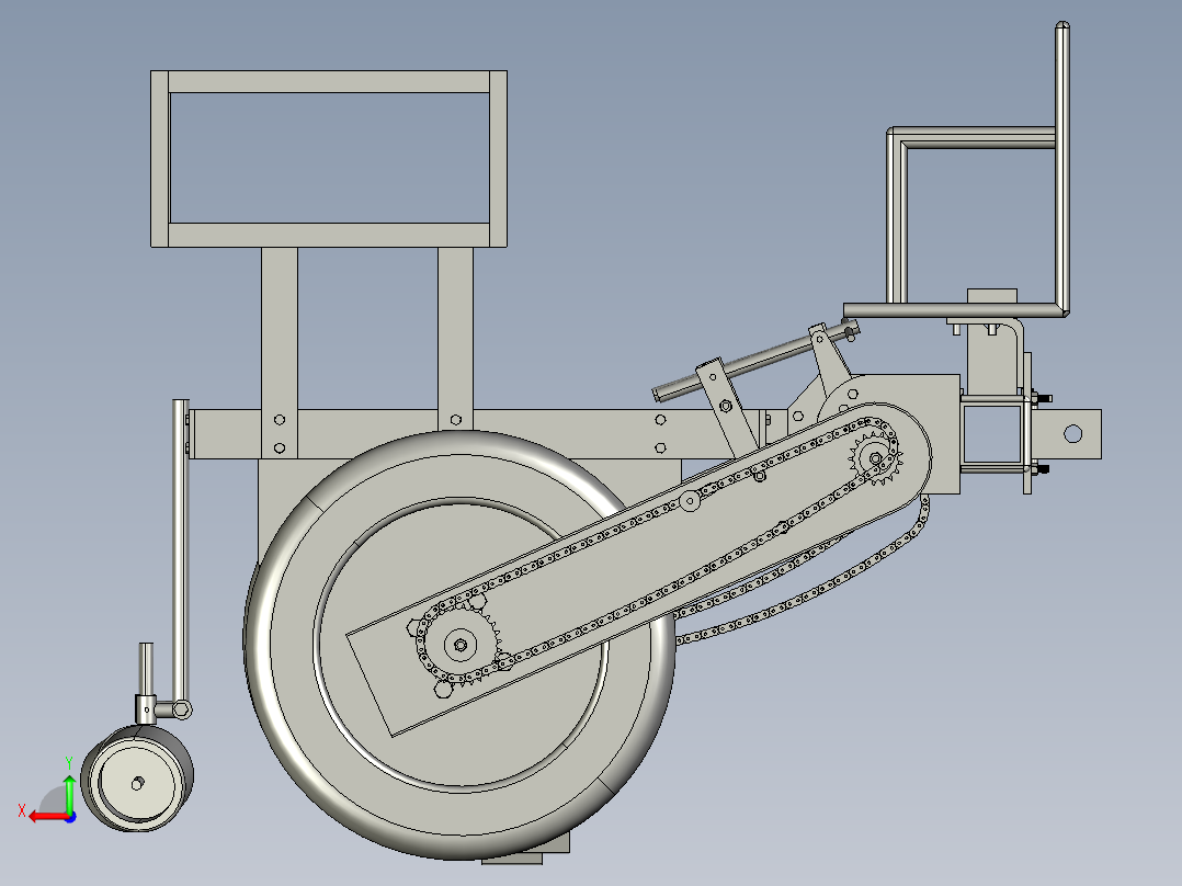 小型蔬菜移栽机三维SW图纸后视图