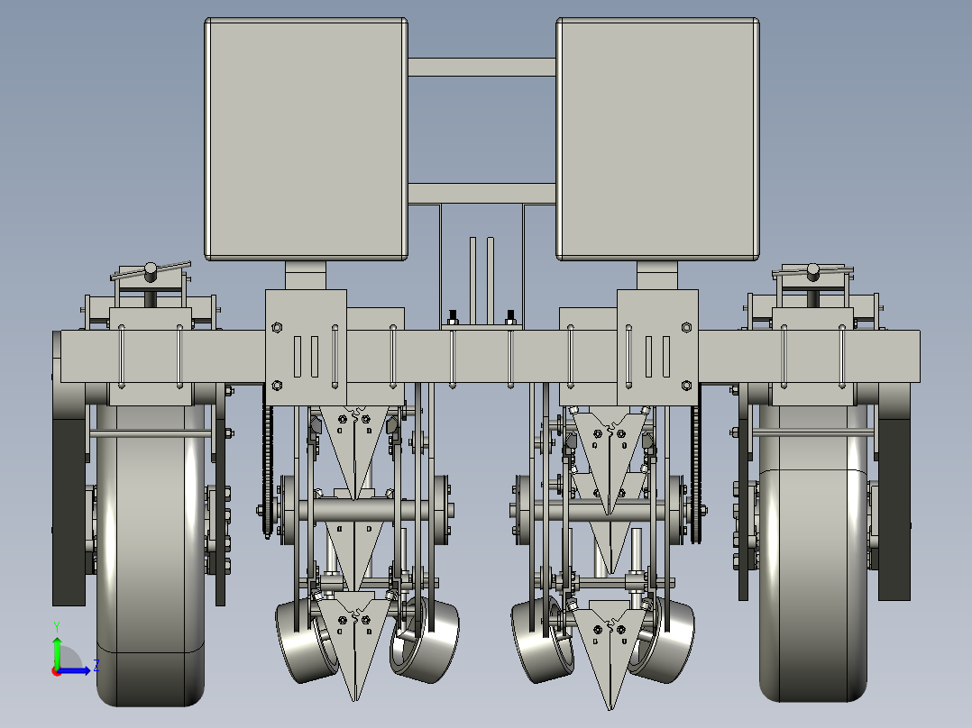 小型蔬菜移栽机三维SW图纸左视图