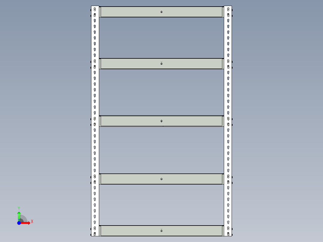 重型工业仓库货架单元- 仓库货架前视图