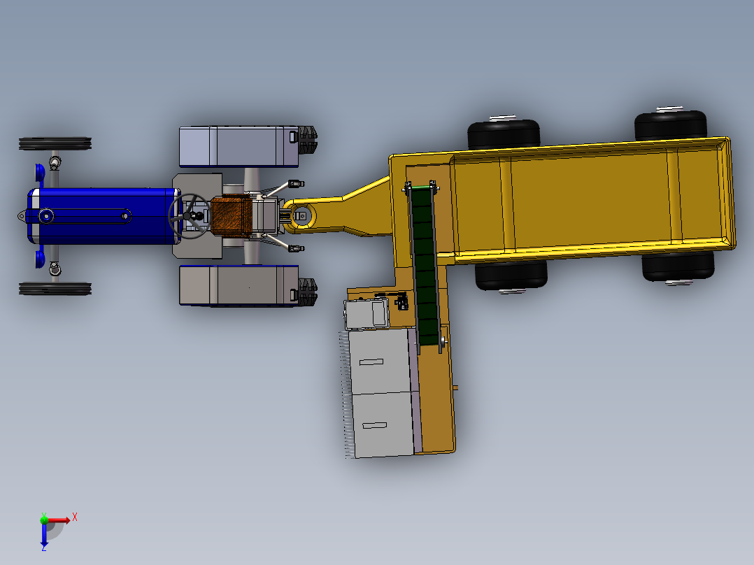 菊花采收机(1)俯视图