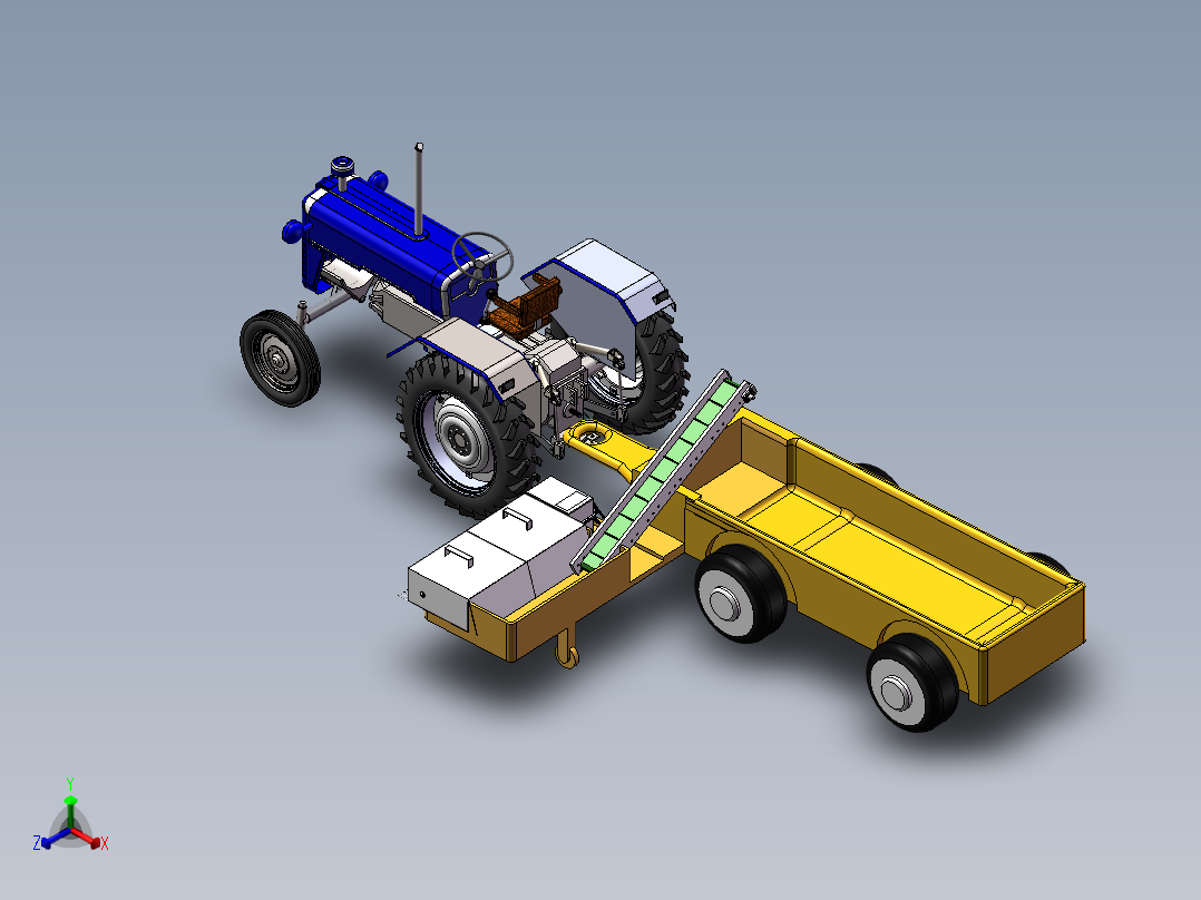 菊花采收机(1)正等轴测图