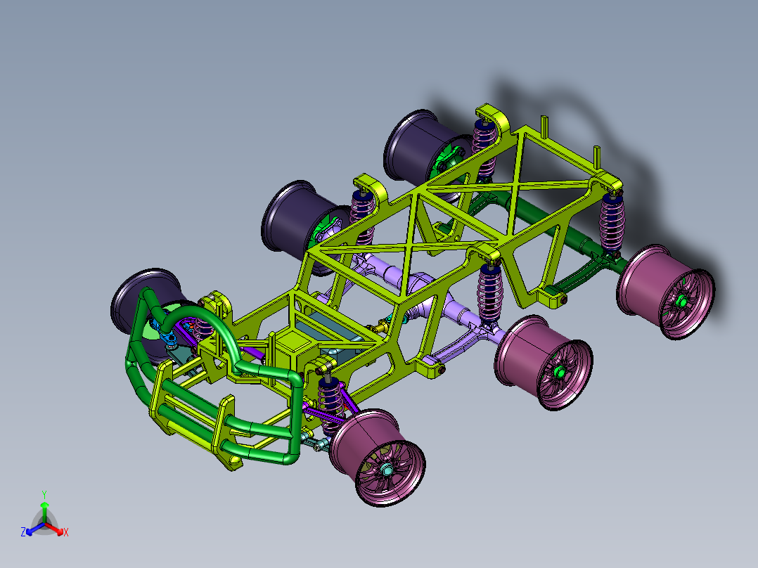 国产6轮驱动型越野车正等轴测图