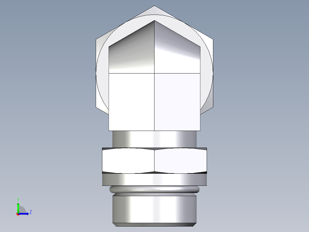 卡套式工业通用硬管接头EO_Adjustable_Locknut_elbow_WEE25SMORCF左视图