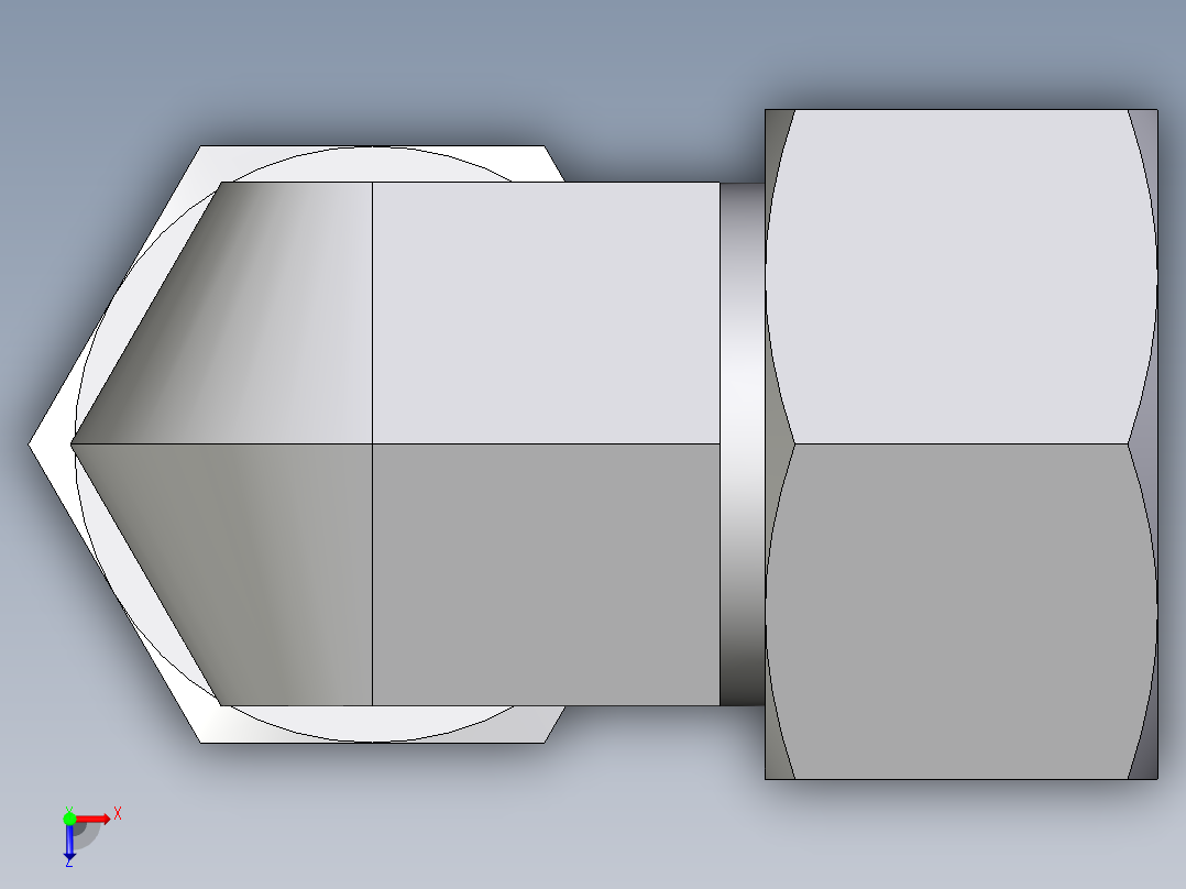 卡套式工业通用硬管接头EO_Adjustable_Locknut_elbow_WEE25SMORCF俯视图