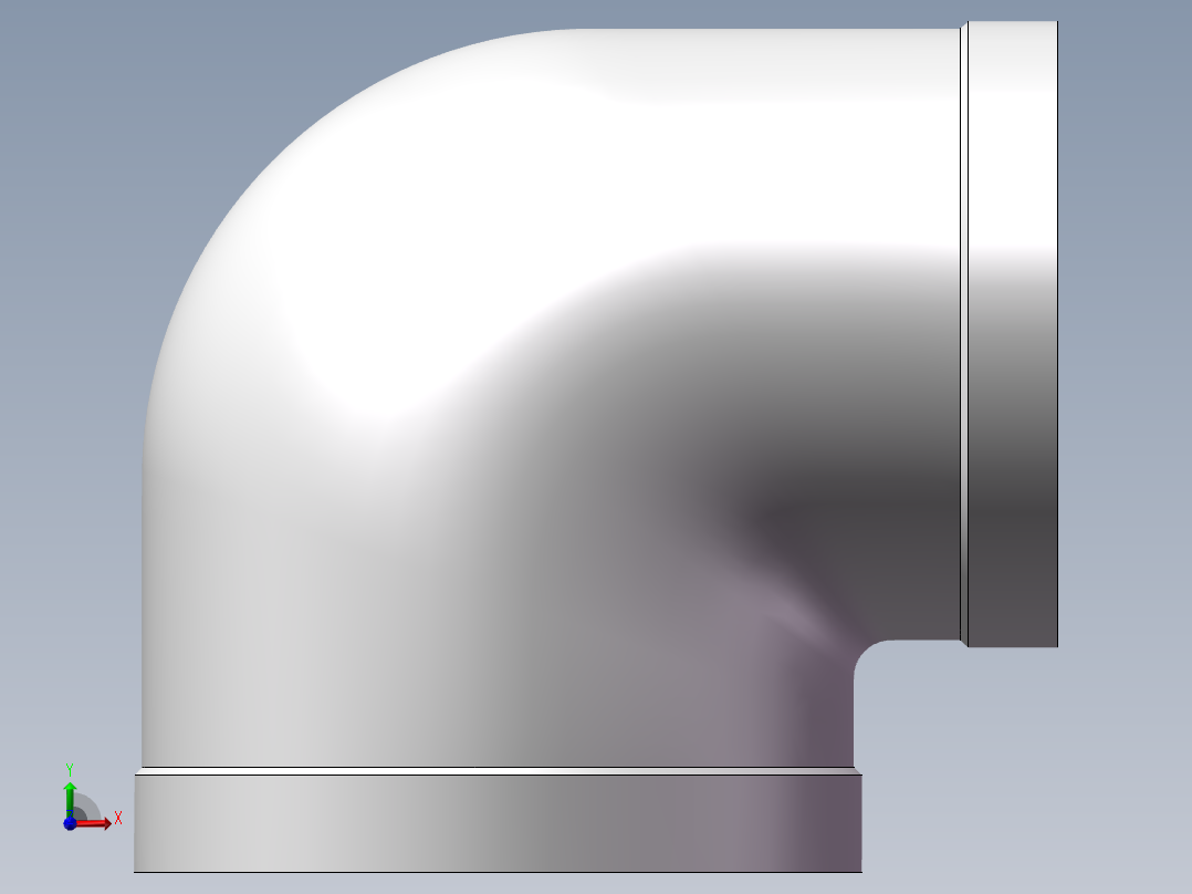 弯头-异径内丝 DN80-DN65前视图
