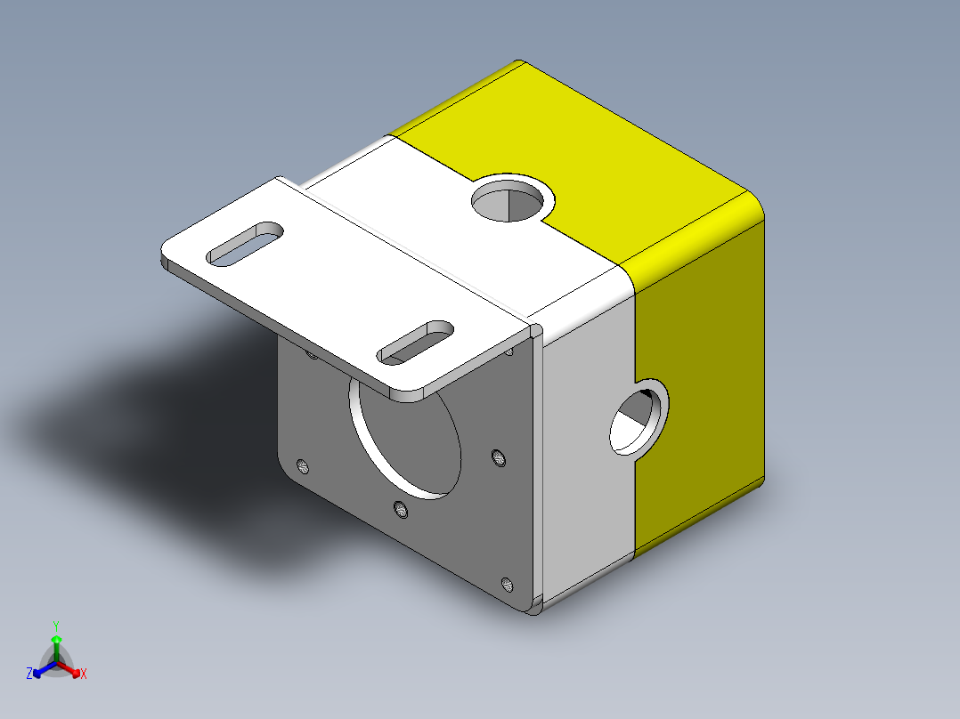 单按钮按钮盒组件（天逸）正等轴测图