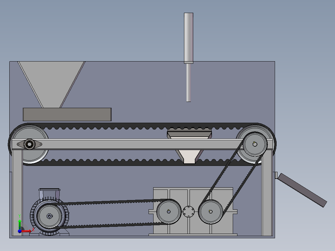 鲜枣去核机的设计【红枣去核机】论文+CAD图纸 +SW三维图+step、x_t三维通用格式+开题报告+任务书……大枣红枣冬枣鲜枣去核机前视图