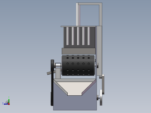 鲜枣去核机的设计【红枣去核机】论文+CAD图纸 +SW三维图+step、x_t三维通用格式+开题报告+任务书……大枣红枣冬枣鲜枣去核机右视缩略图