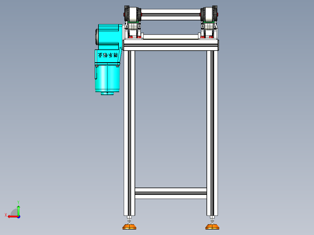 LE-XC4040-重载托盘输送线中间驱动后视图