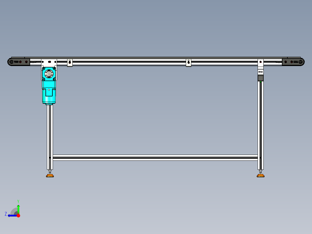 LE-XC4040-重载托盘输送线中间驱动右视图